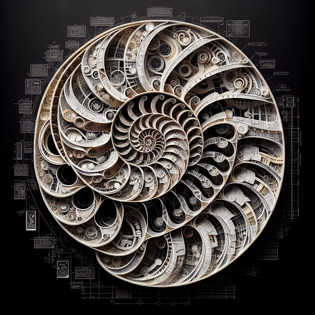 Intricate Nautilus Shell of Paper Cutout Art