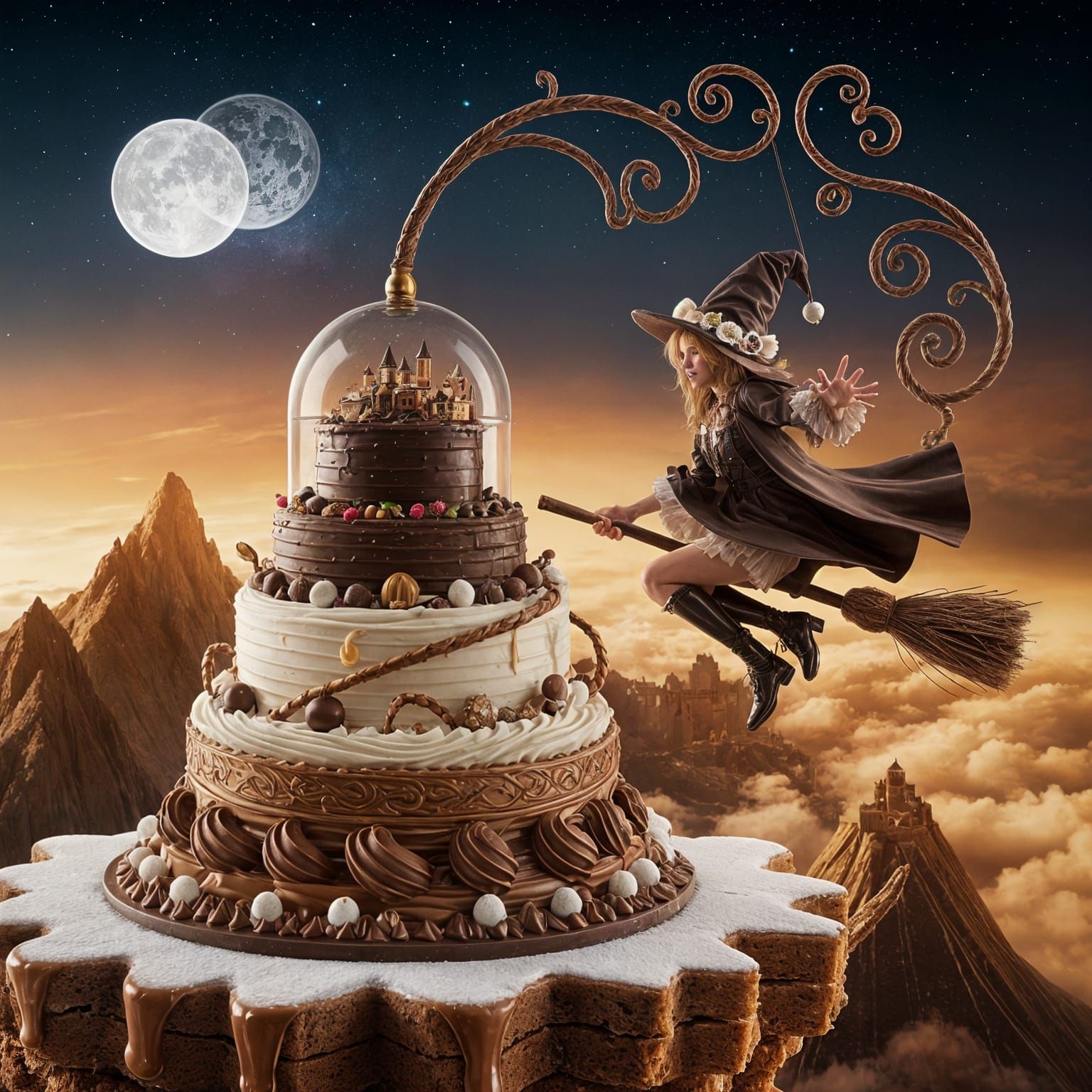 Chocolate Witch's Towering Dessert Dreamscape