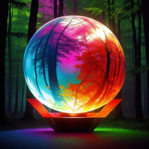 Forest in Glass Orb: Graffiti Art Style