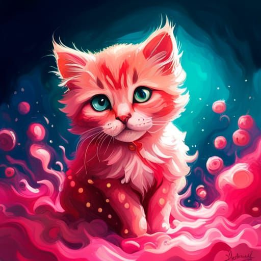 Strawberry Kitten Graffiti Art in Street Style