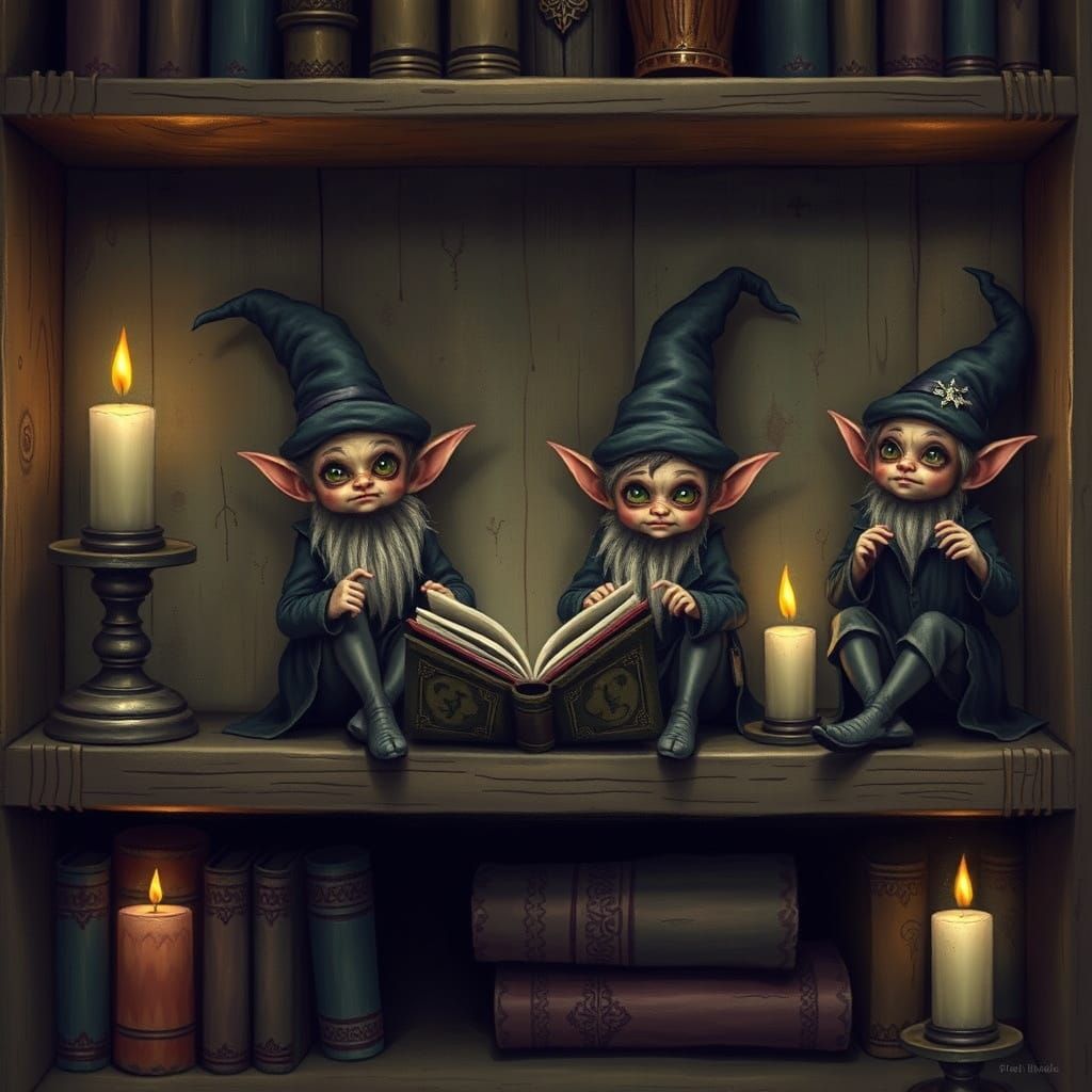 Dark Elves Summoning Ritual in Muted Eerie Colors