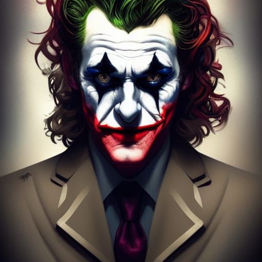Joker Portrait at Circus: Hyperdetailed Artstation Concept