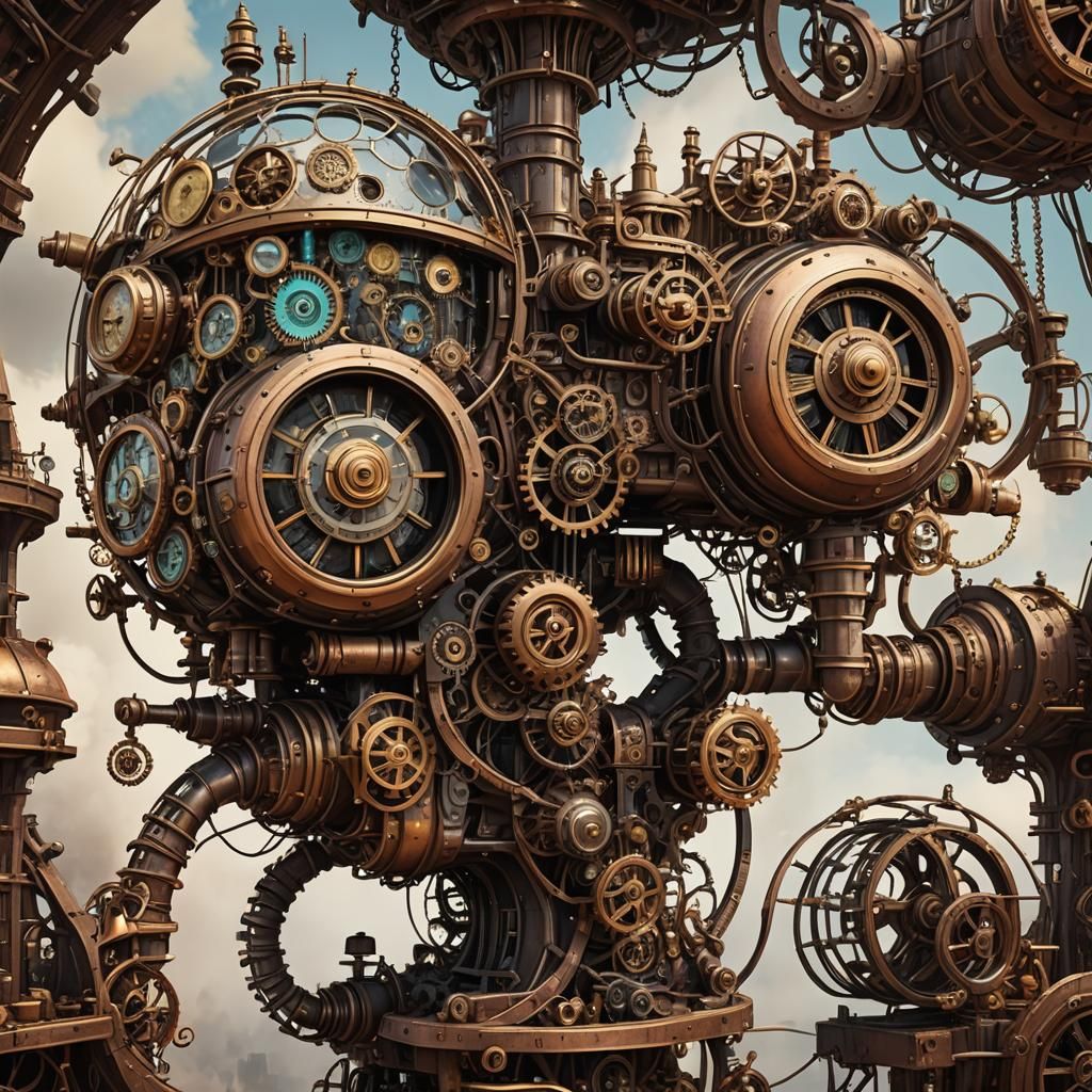 Steampunk Psychedelic Nest Building Machine