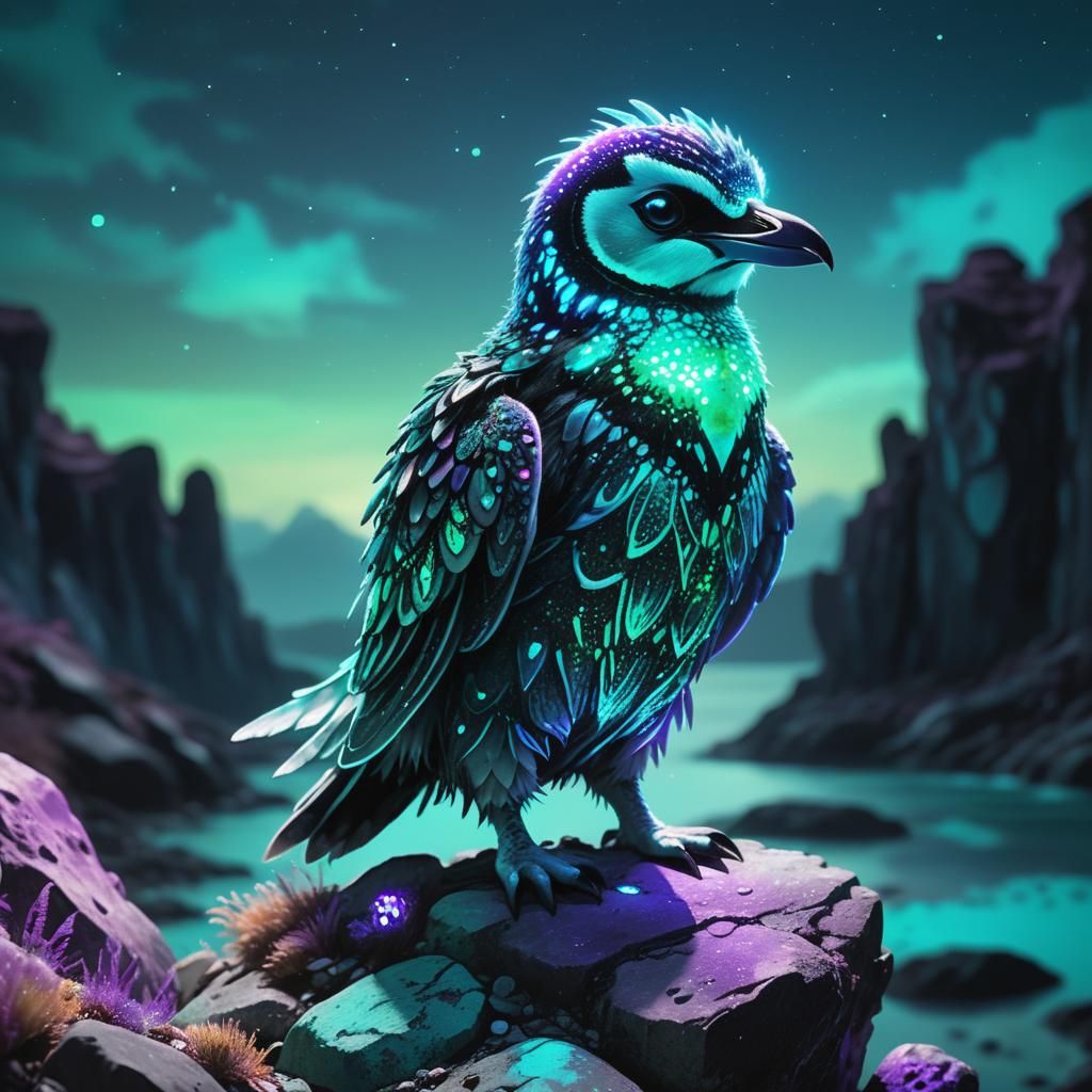 Bioluminescent Alien Hybrid in Speculative Xenobiology Art