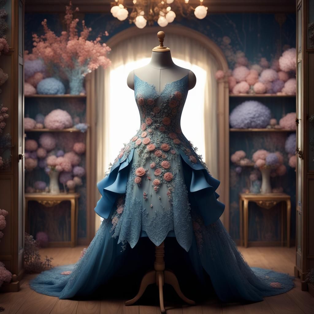 Pastel Dress on Mannequin in Fairy Closet