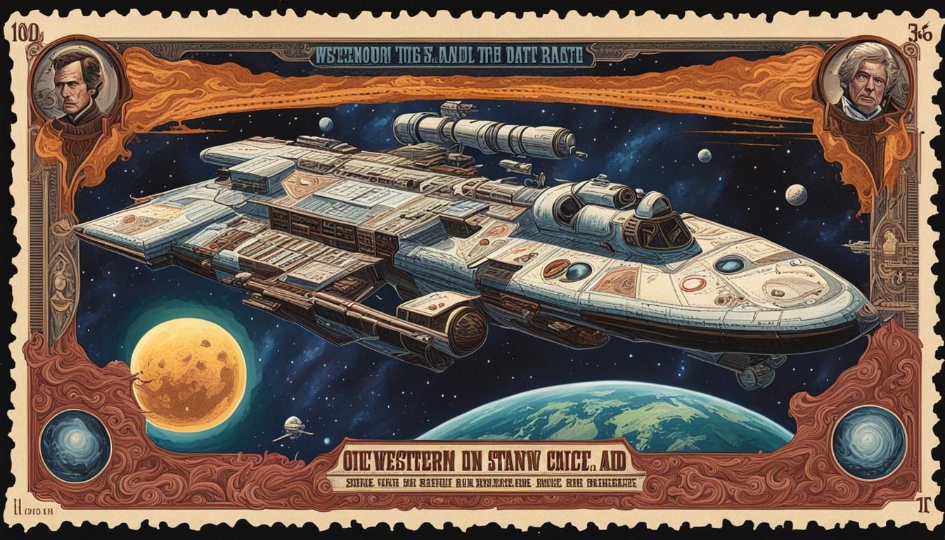 Space Western Banknote Art in Color