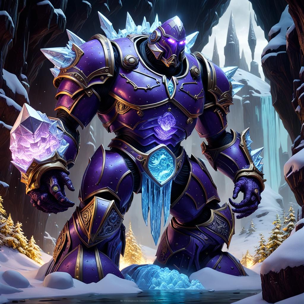 An ice golem, sculpted, a work of art, a masterpiece, 8k res...