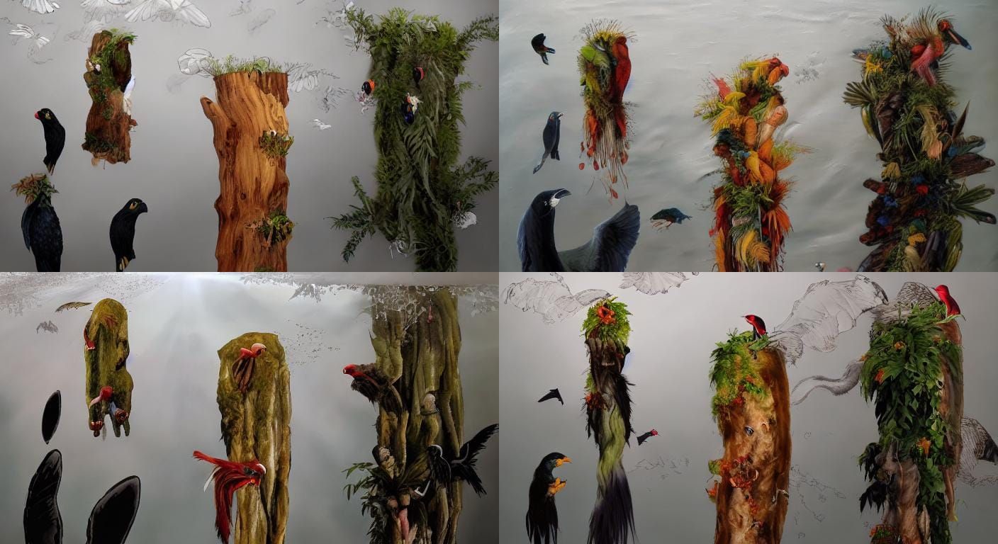 Amazon Birds in Flight: Scheufler Style Painting