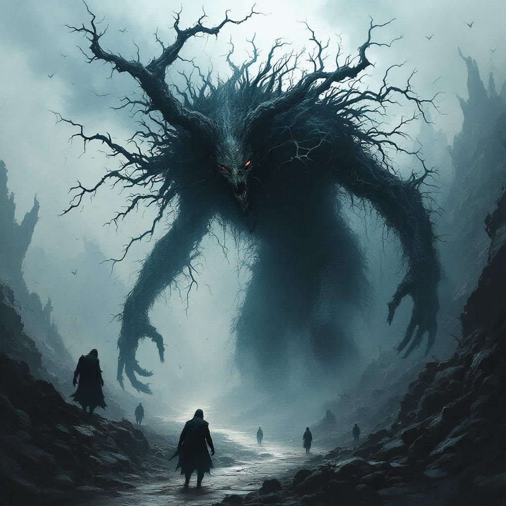 Hellish Horrors Emerge: Satan in White and Blue