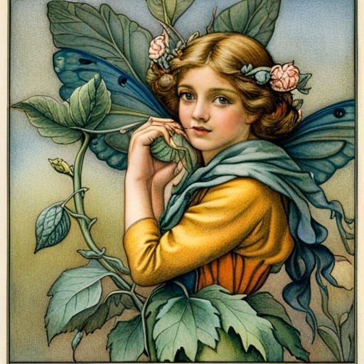 Whimsical Vegetable Fairy in Vintage Style