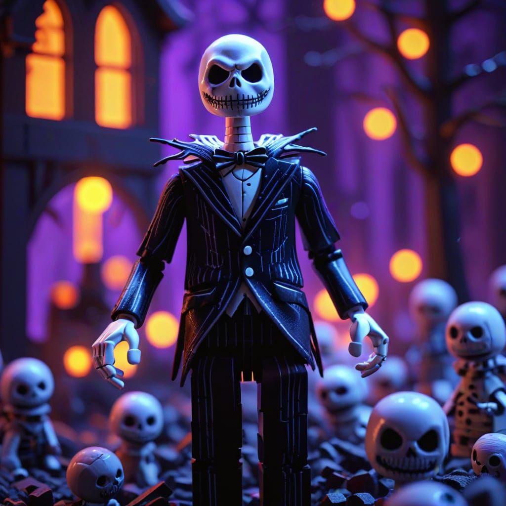 Jack Skellington in Halloween Town Lego Style