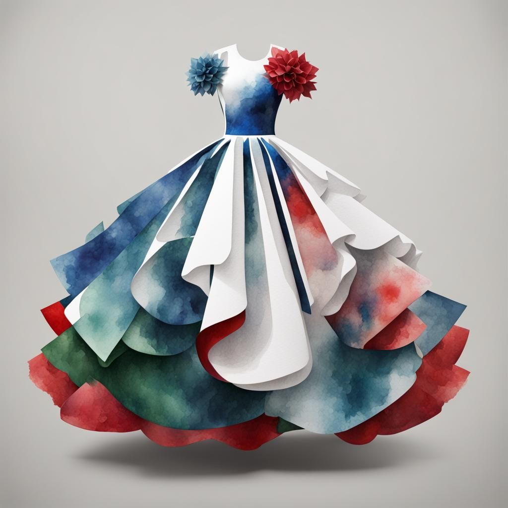 3d shading paper collage must layered ink blue berry red pin...