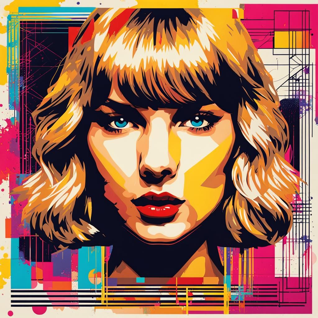 Taylor Swift Pop Art Screen Print in 8K