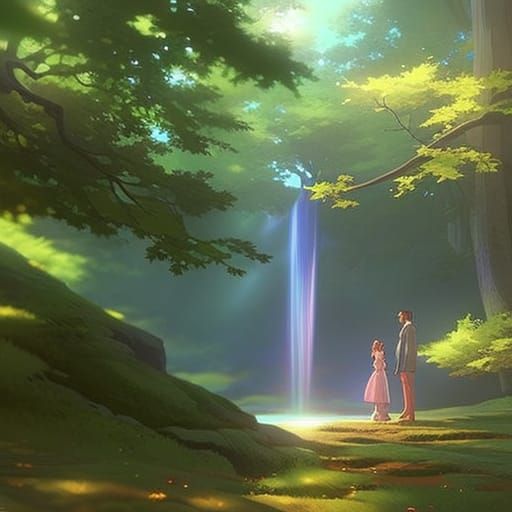 Ethereal Fairy in Autumn Rain, Fantasy Art