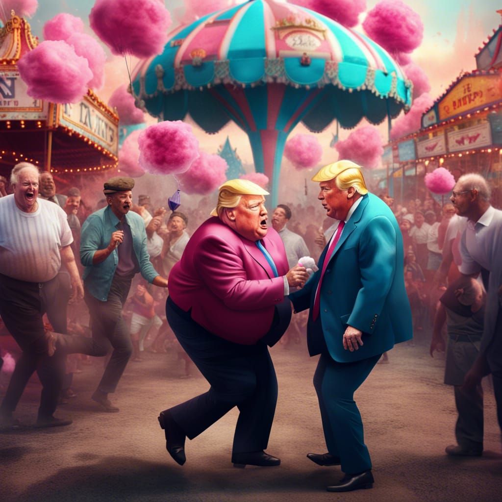 Chaotic Carnival: Trump's Cotton Candy Escape