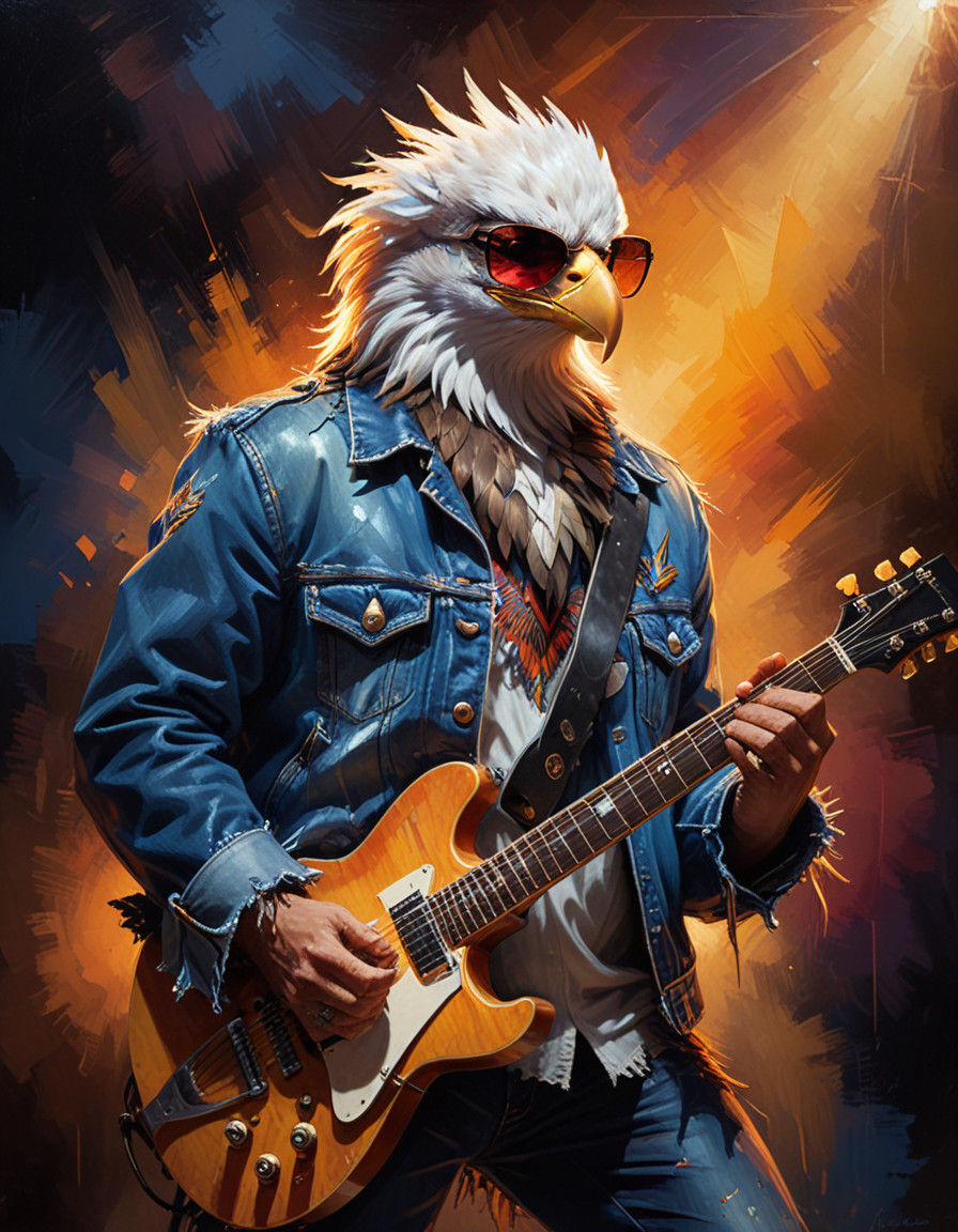Electric Blues Eagle Rockstar Shredding Guitar