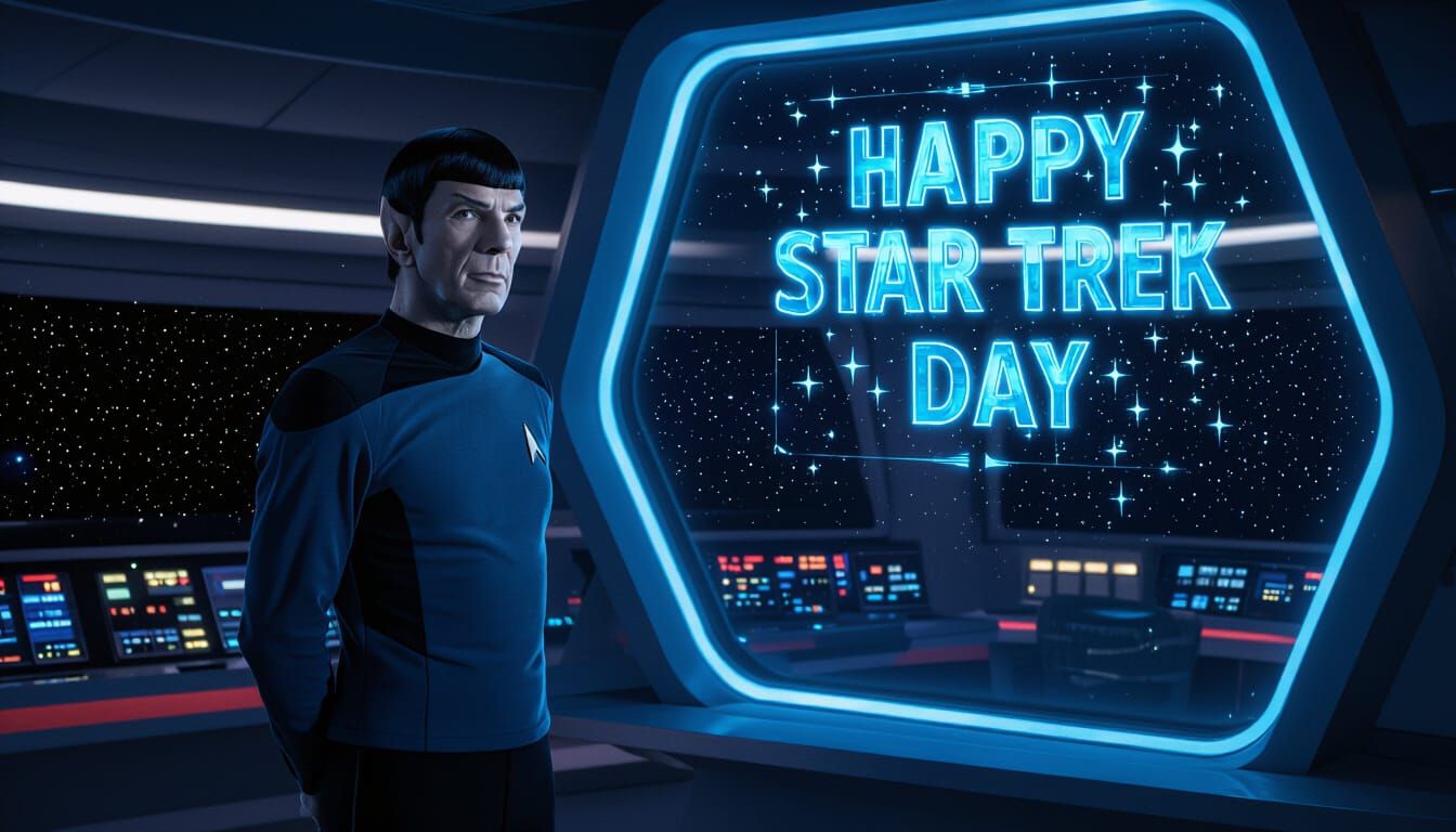 Spock on Enterprise Bridge, Star Trek Day Hologram