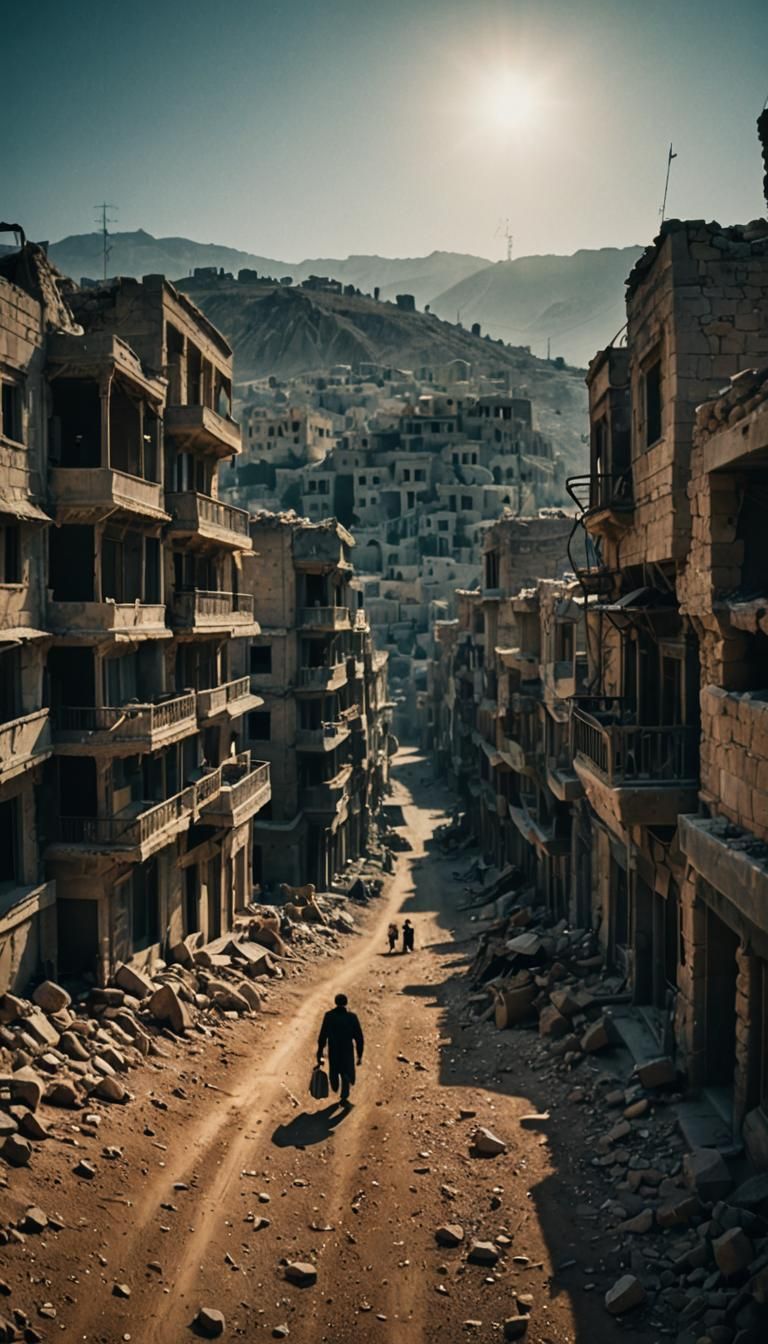 Syria Damascus Cinematic Film Still