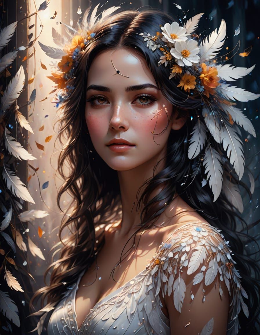 Ethereal Woman in Musical Fantasy Portrait