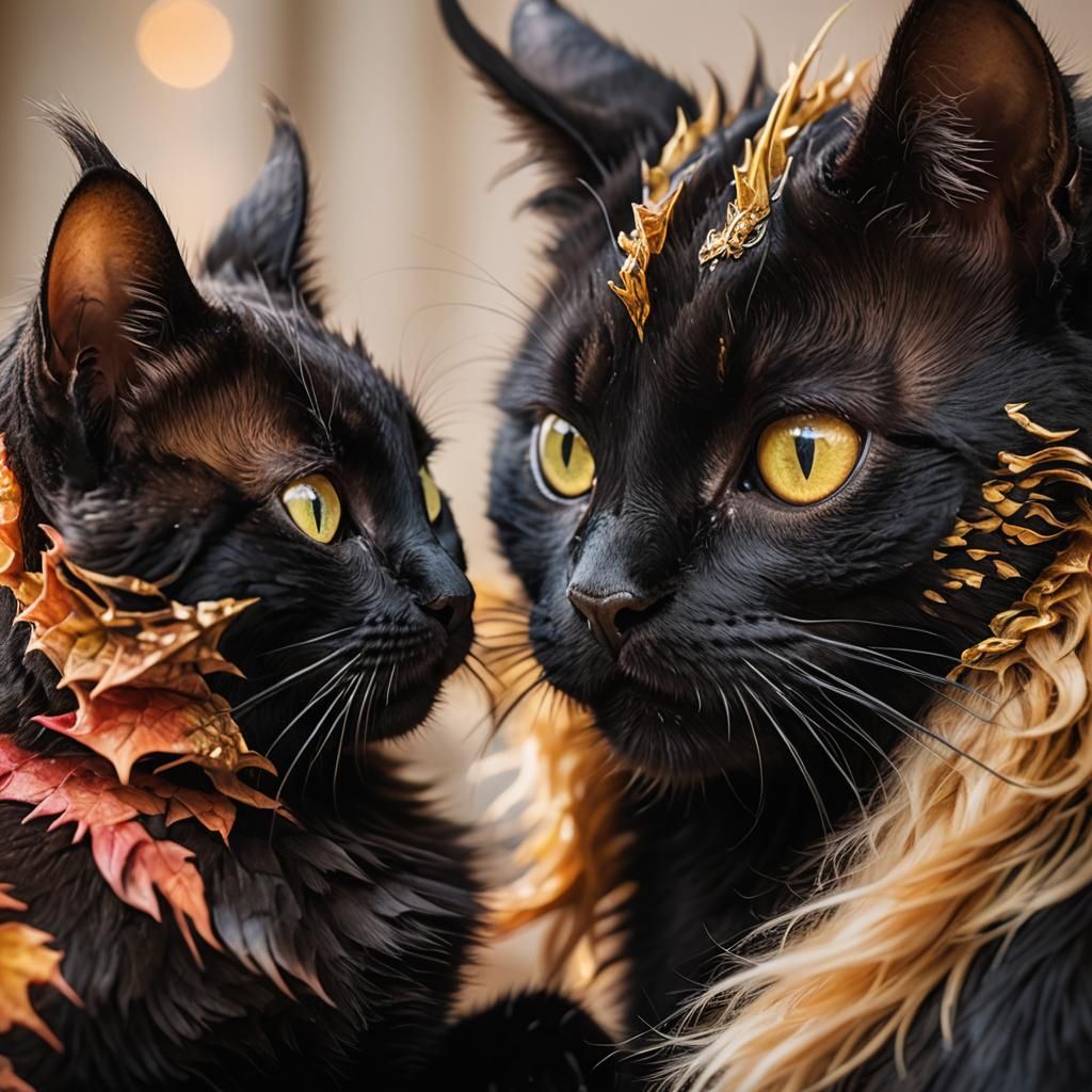 Playful Dragon and Cat Portrait in Natural Light