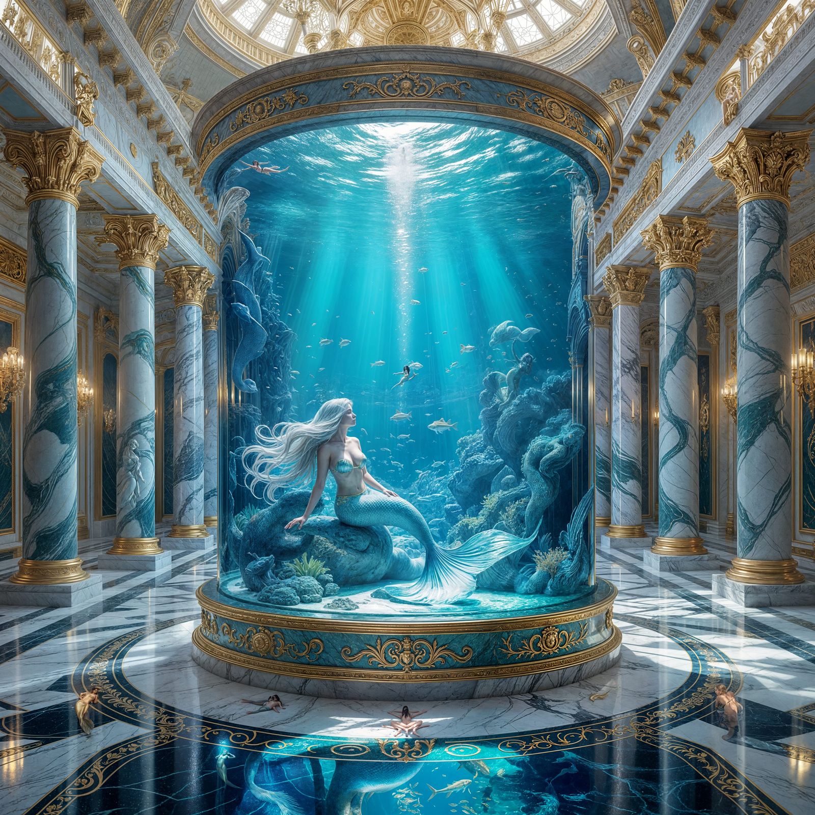 Sensual Mermaid in Grand Palace Aquarium