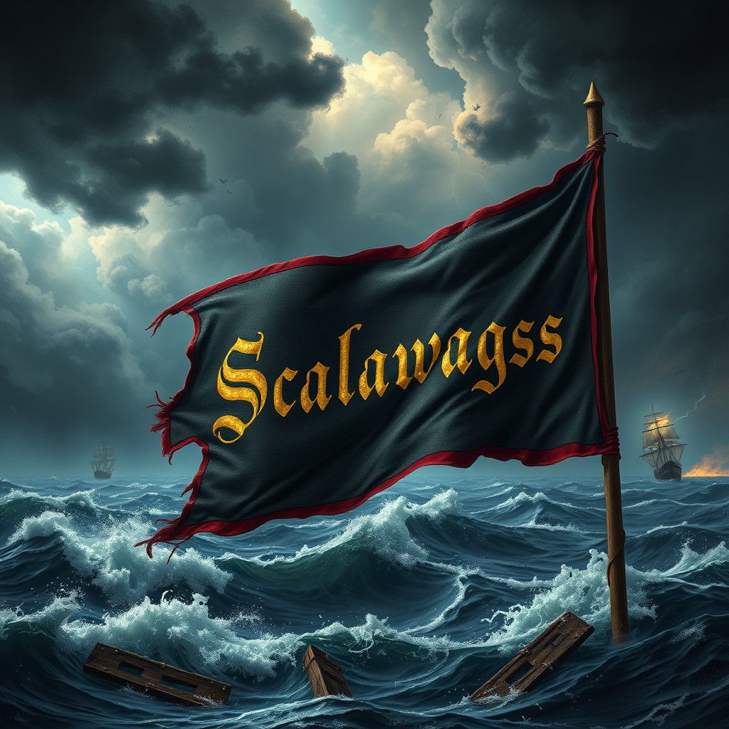 Tattered Pirate Flag Profile Banner in Dark Fantasy Style