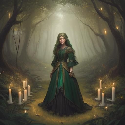 Agatha Harkness in Mystical Forest, Oil Painting
