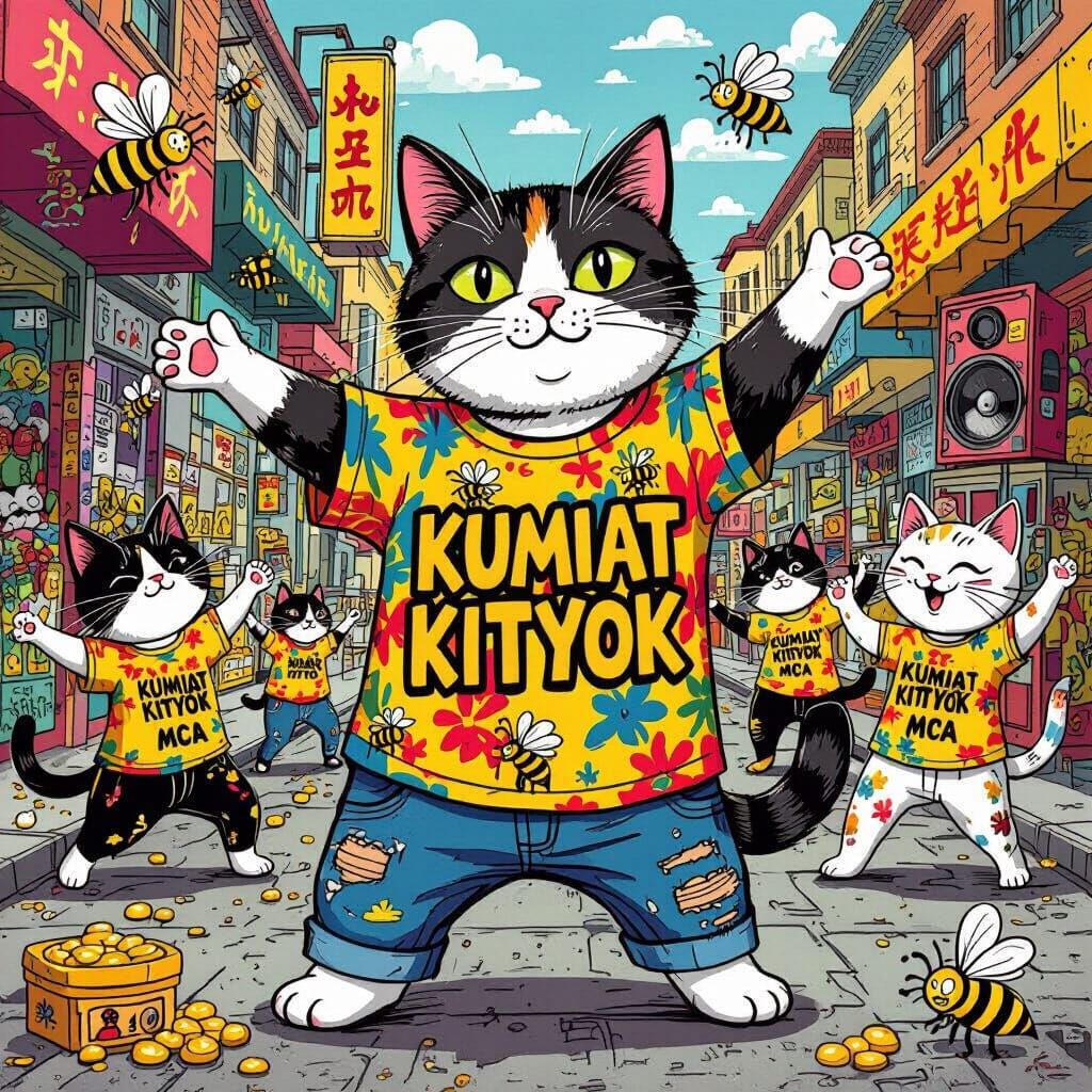 Kumiak Kityok Cats Dancing with Bees Making Honey