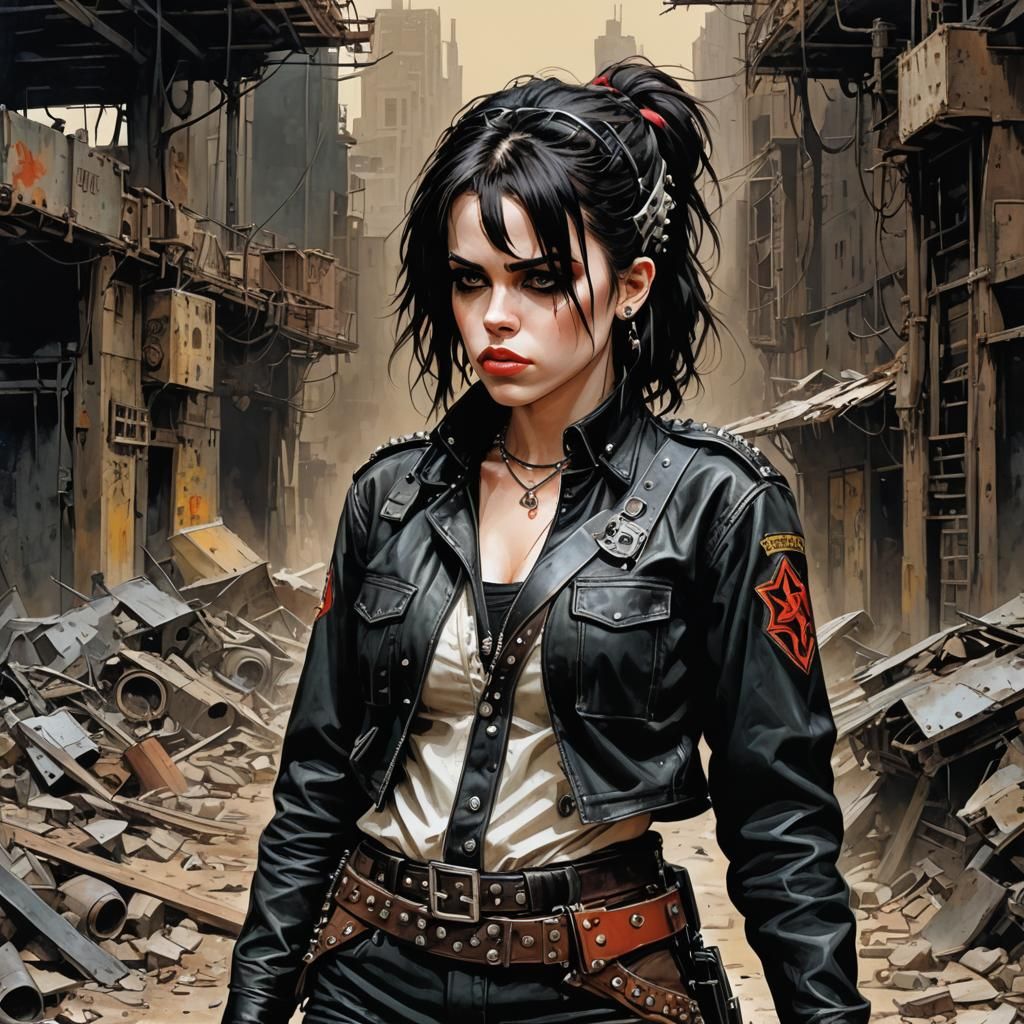 Post-Apocalyptic Woman in Enki Bilal Style