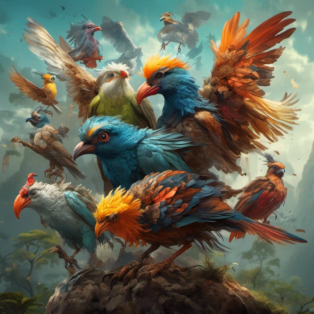 Byangoma: Bengali Folklore Bird in Hyperreal Style