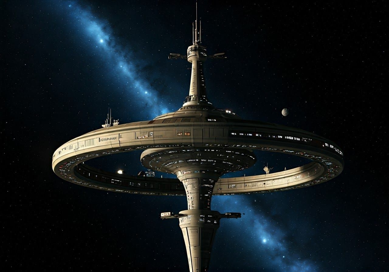 Deep Space Nine in Orbit: Futuristic Digital Art