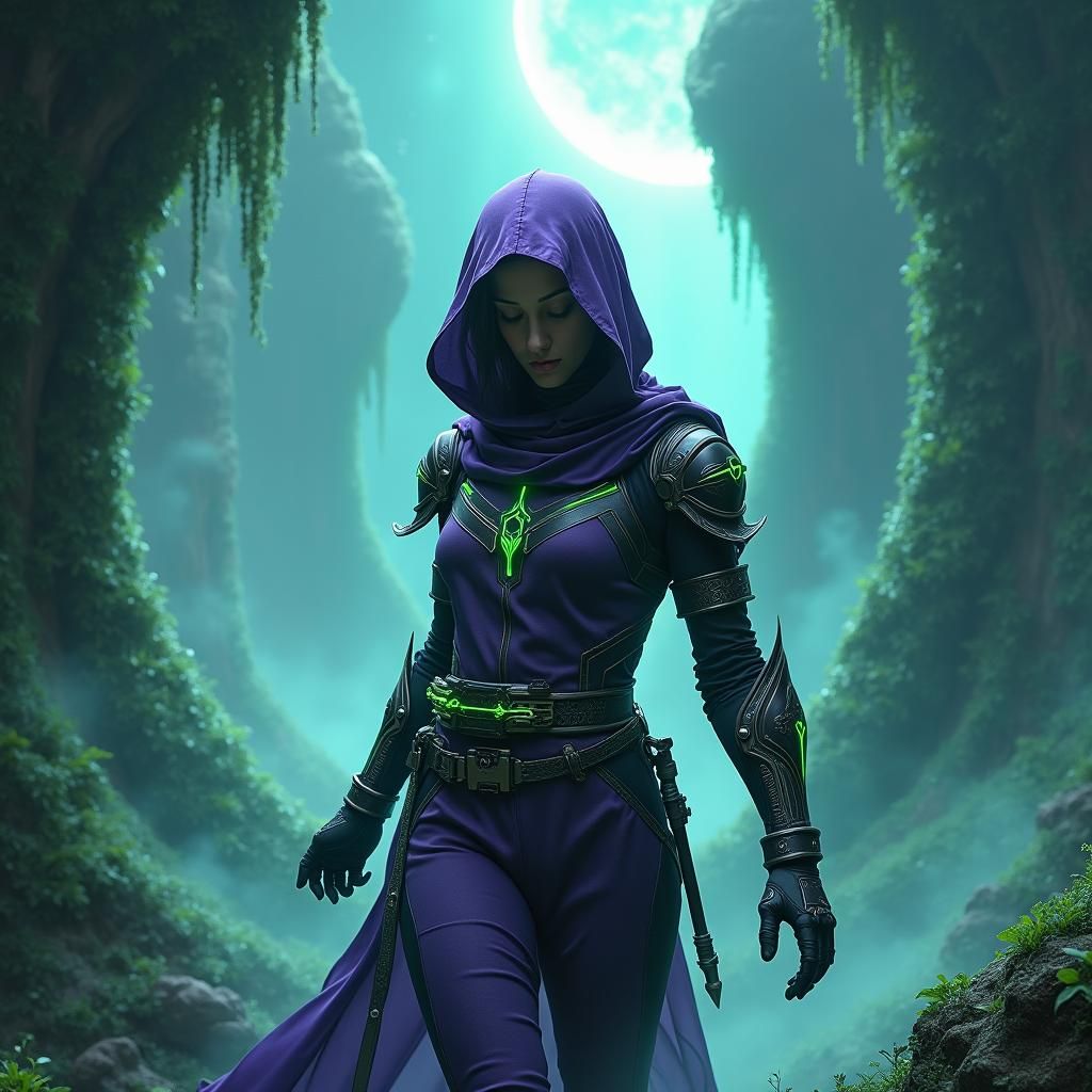 Psionic Ninja in Mystical Realm, Digital Rendering