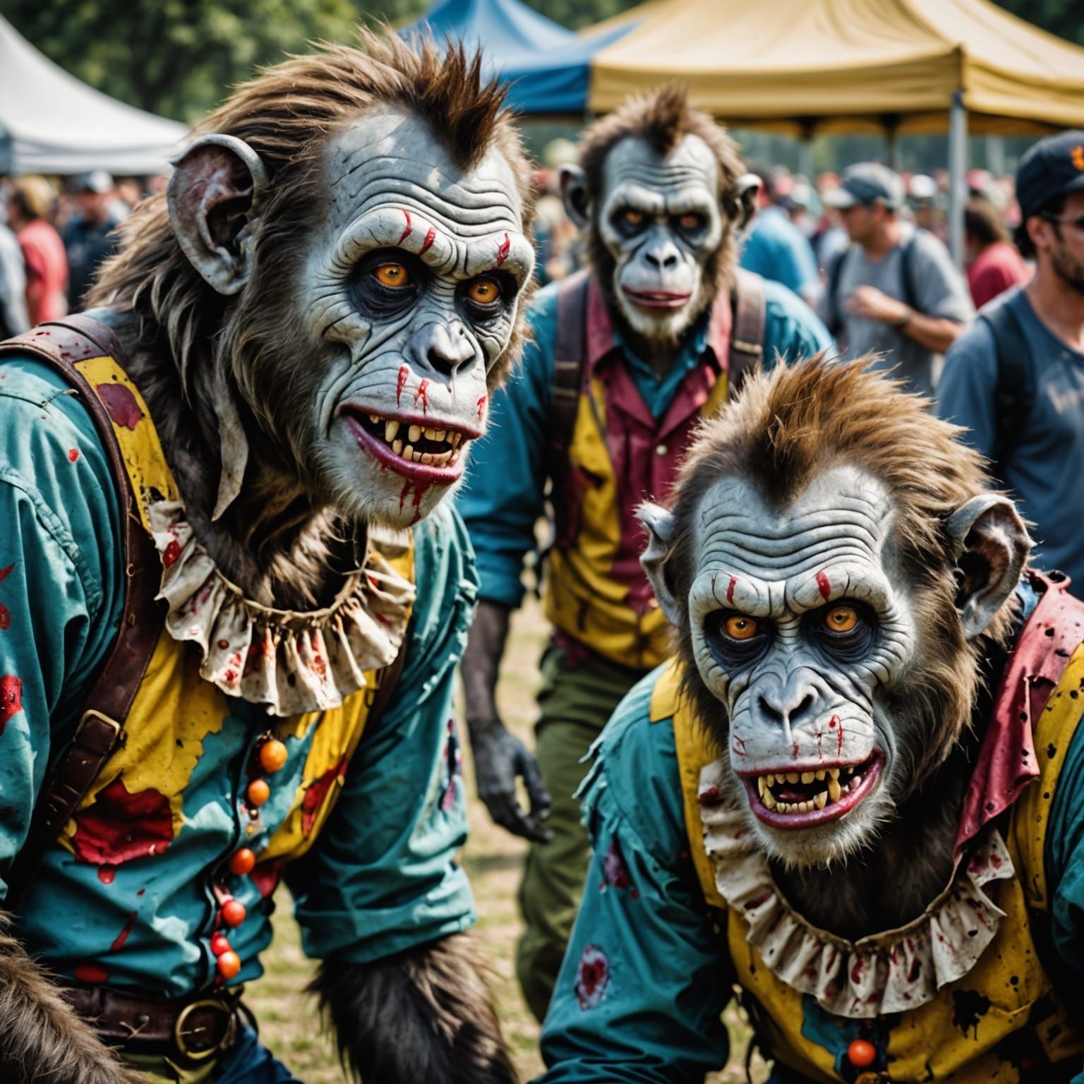 Zombie Monkey Monster Clowns at Arts Festival