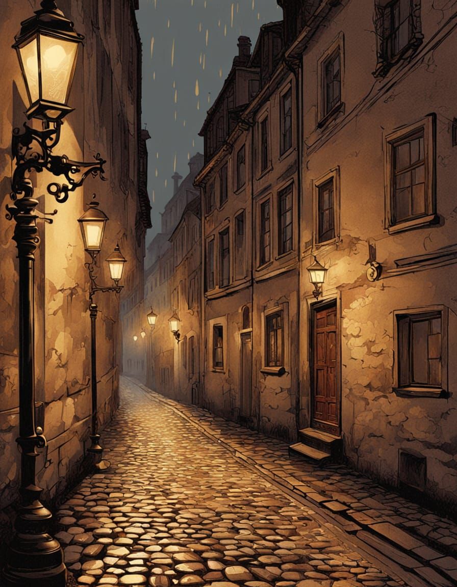 Romantic European Alley with Baroque Lace Border