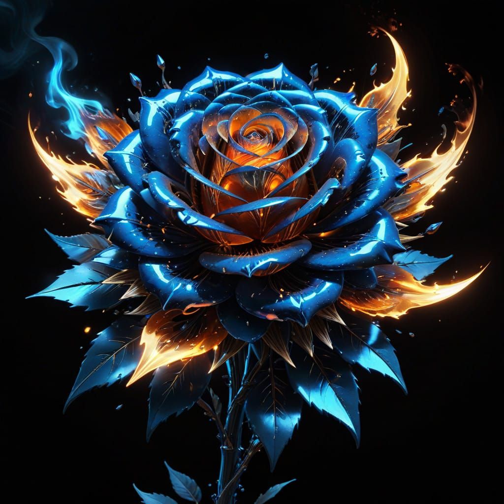 Heroic Armed Rose Blooms in Futuristic Glory