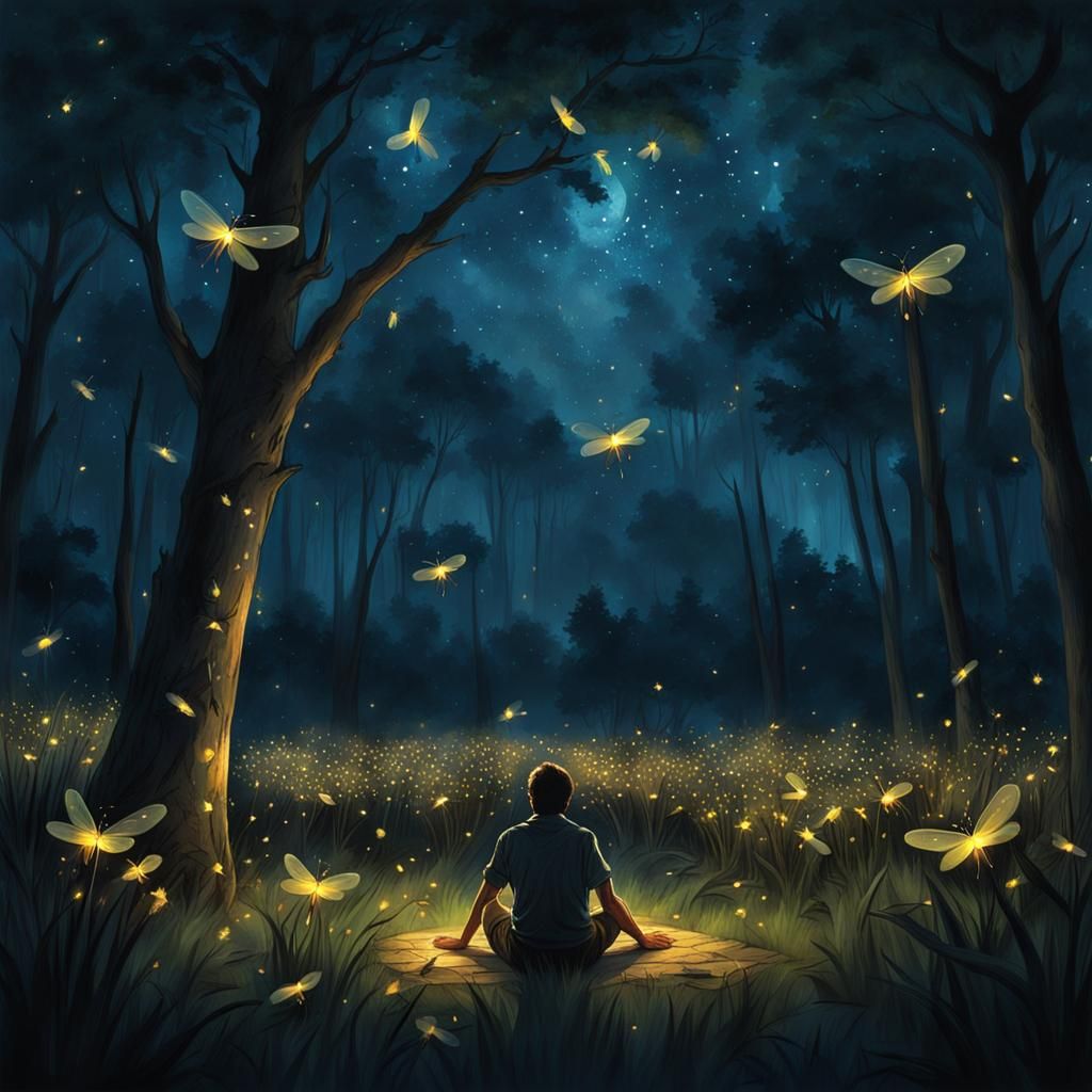 Fireflies Dance on Summer Night: Dreamy Scene