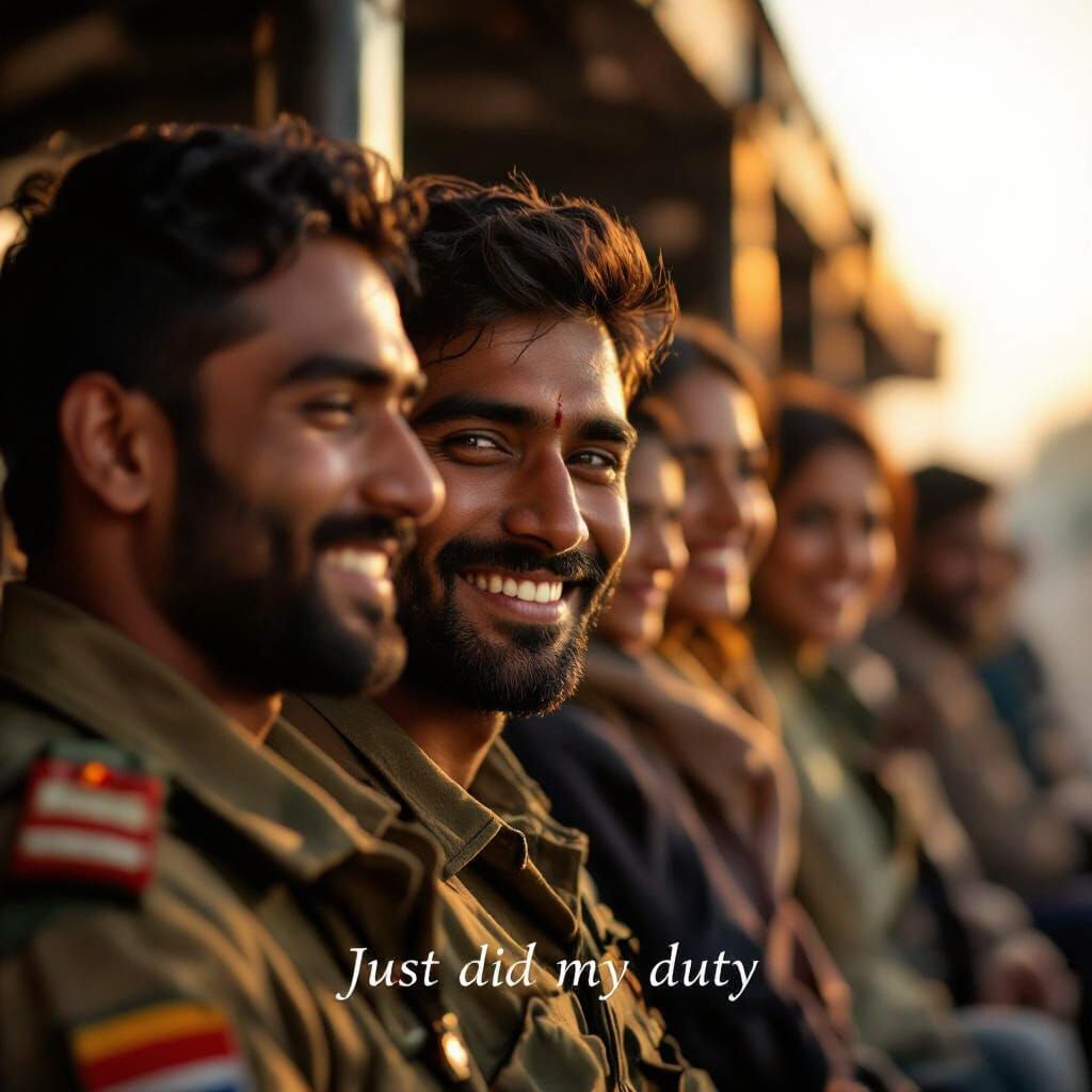 Humble Indian Soldier "Just Did My Duty" with Admiring Passe...