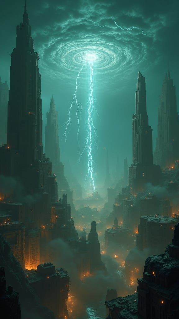 Futuristic City Floating in Jupiter's Atmosphere