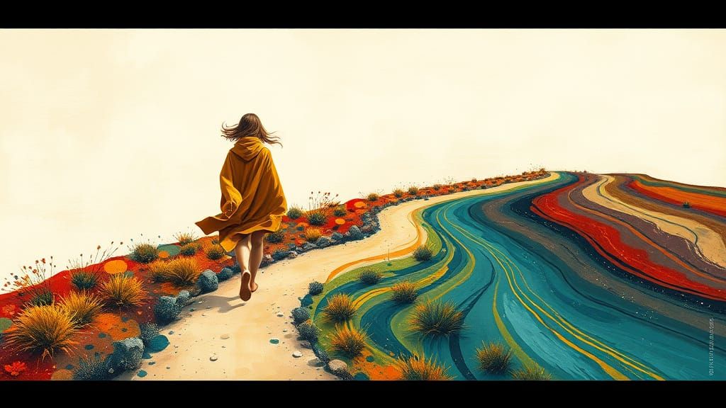 Ethereal Landscape Depicts a Journey Through Time