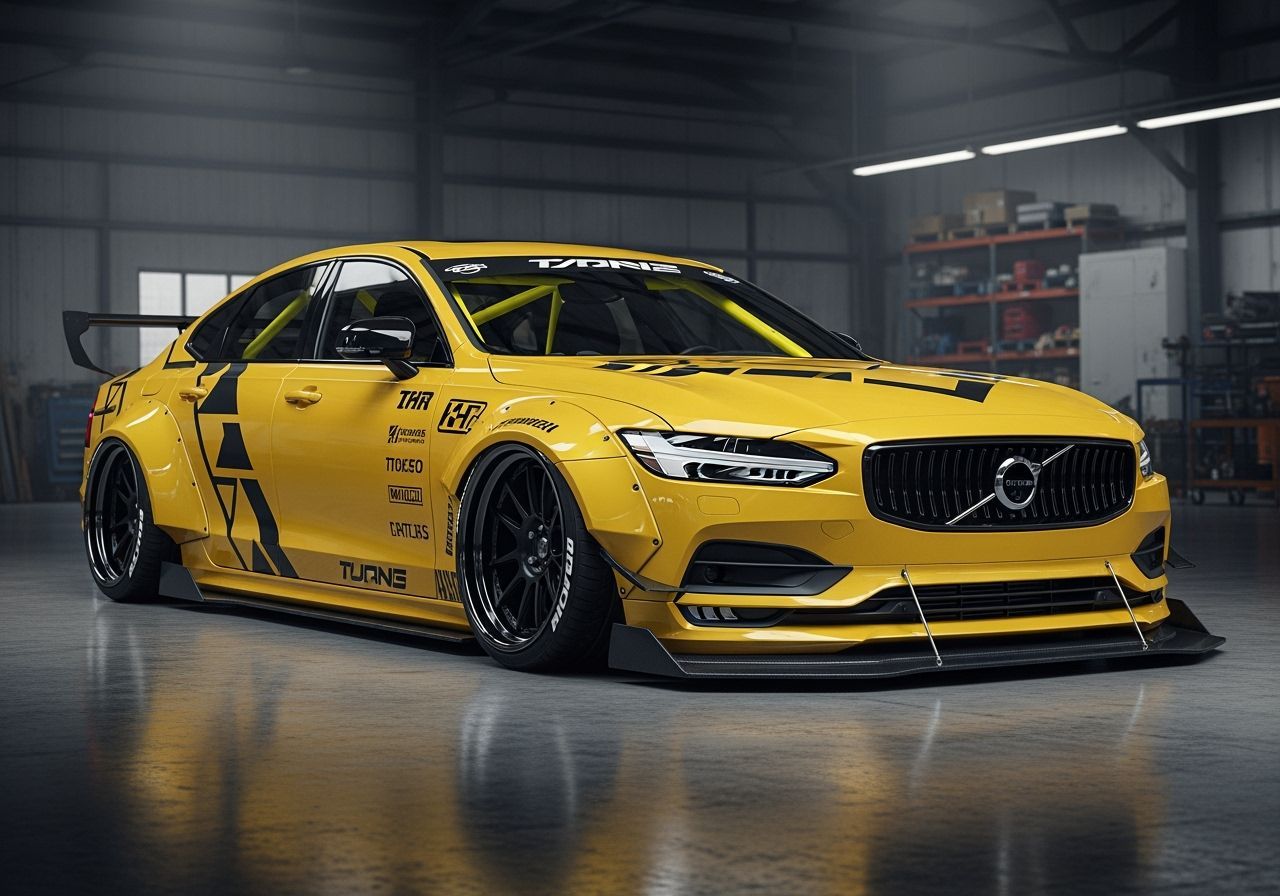 Custom Volvo S90 Sedan in Cyberpunk Style