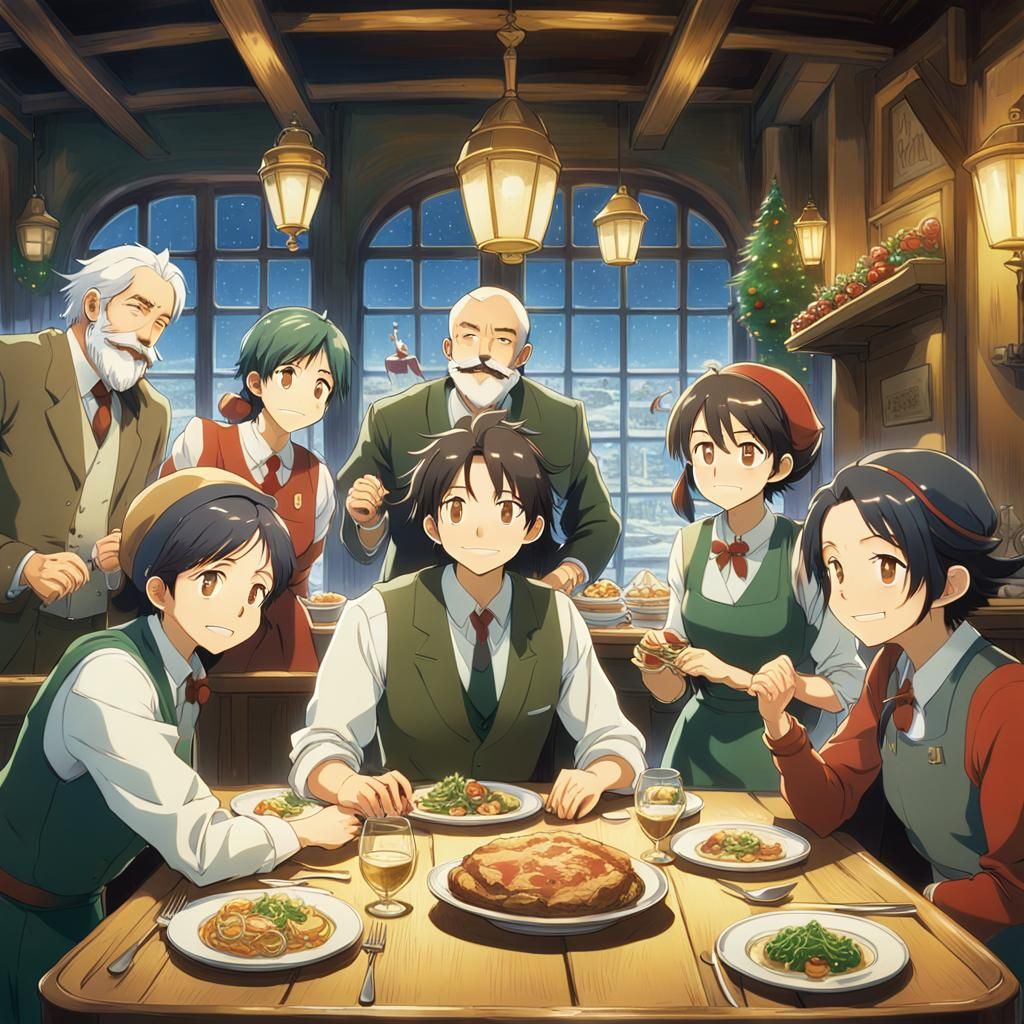 Geologists' Christmas Celebration in Anime Style