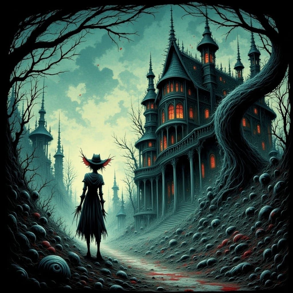 opening pages of a tim burton graphic novel <lora:Creepy-Flux:1.0>