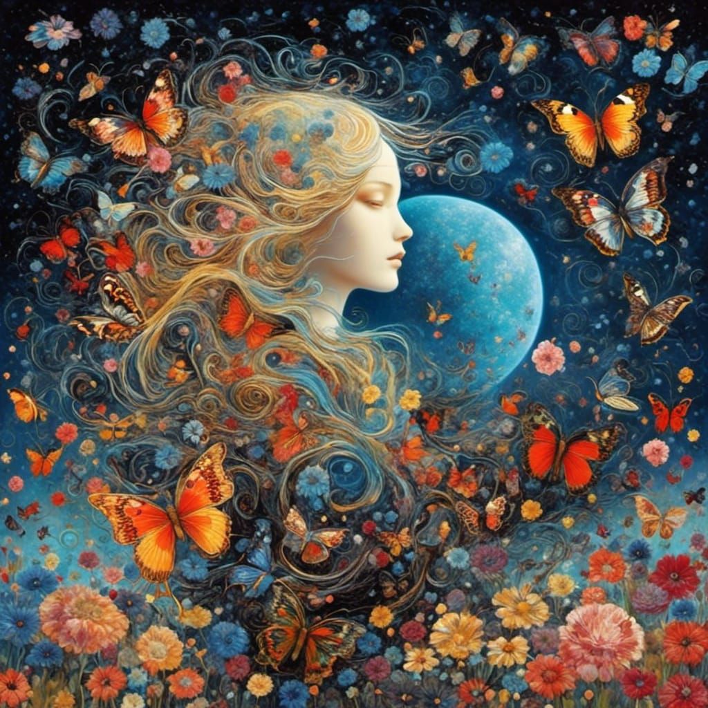 Yin Yang Duality with Flowers and Butterflies