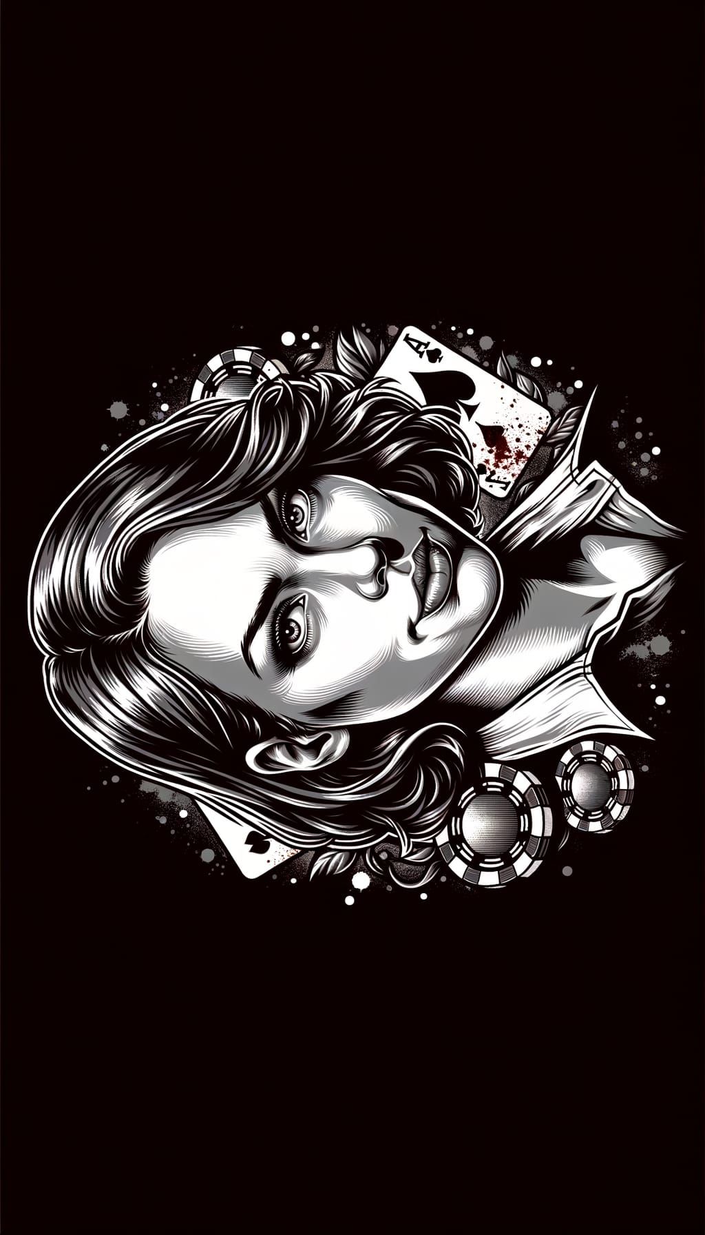 Jennifer Tilly serial killer poster, detailed face, expressi...