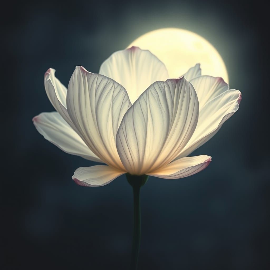Ethereal Nocturnal Bloom in Dreamy, Symbolist Style