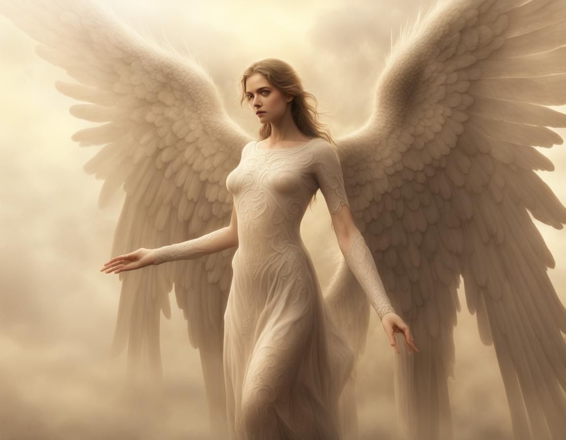 Biblically Accurate Angel with Ethereal Wings