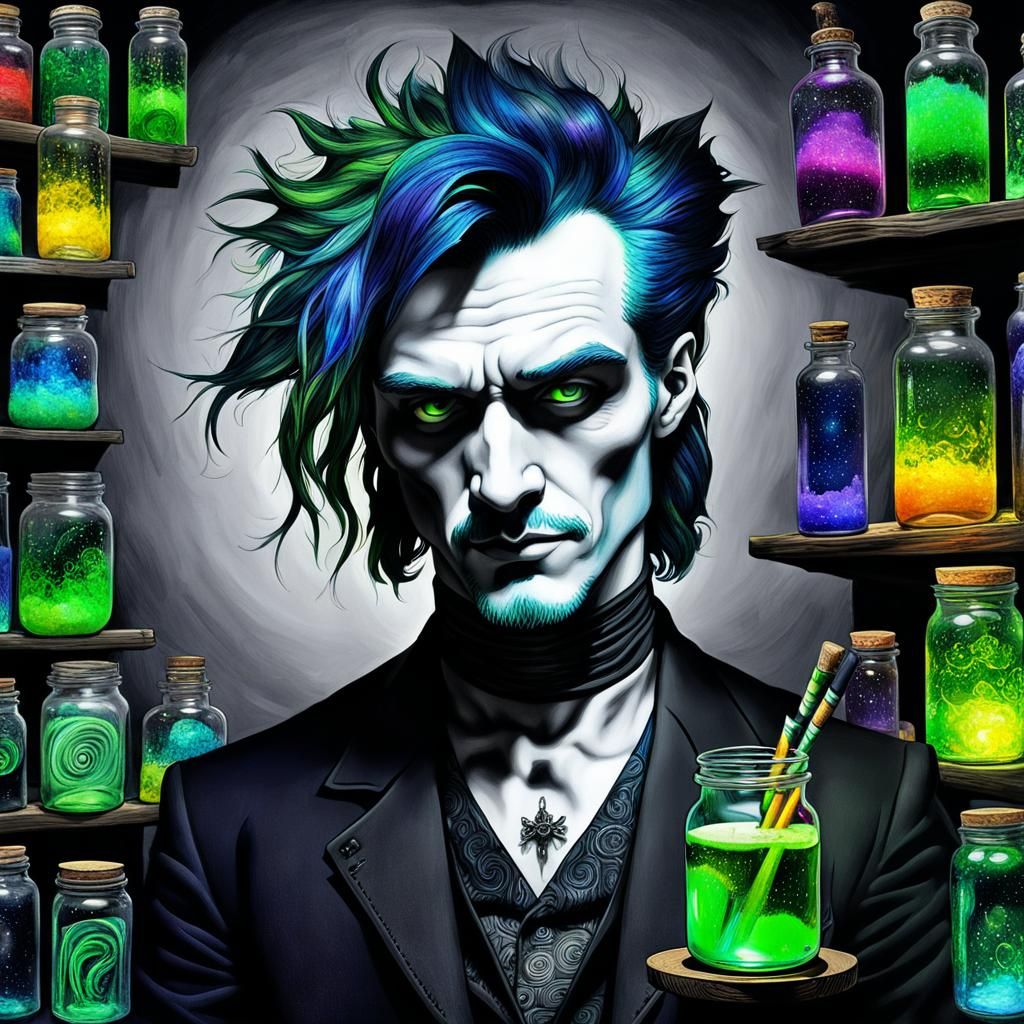 Dreams in Jars: Surreal Van Gogh Inspired Alchemist