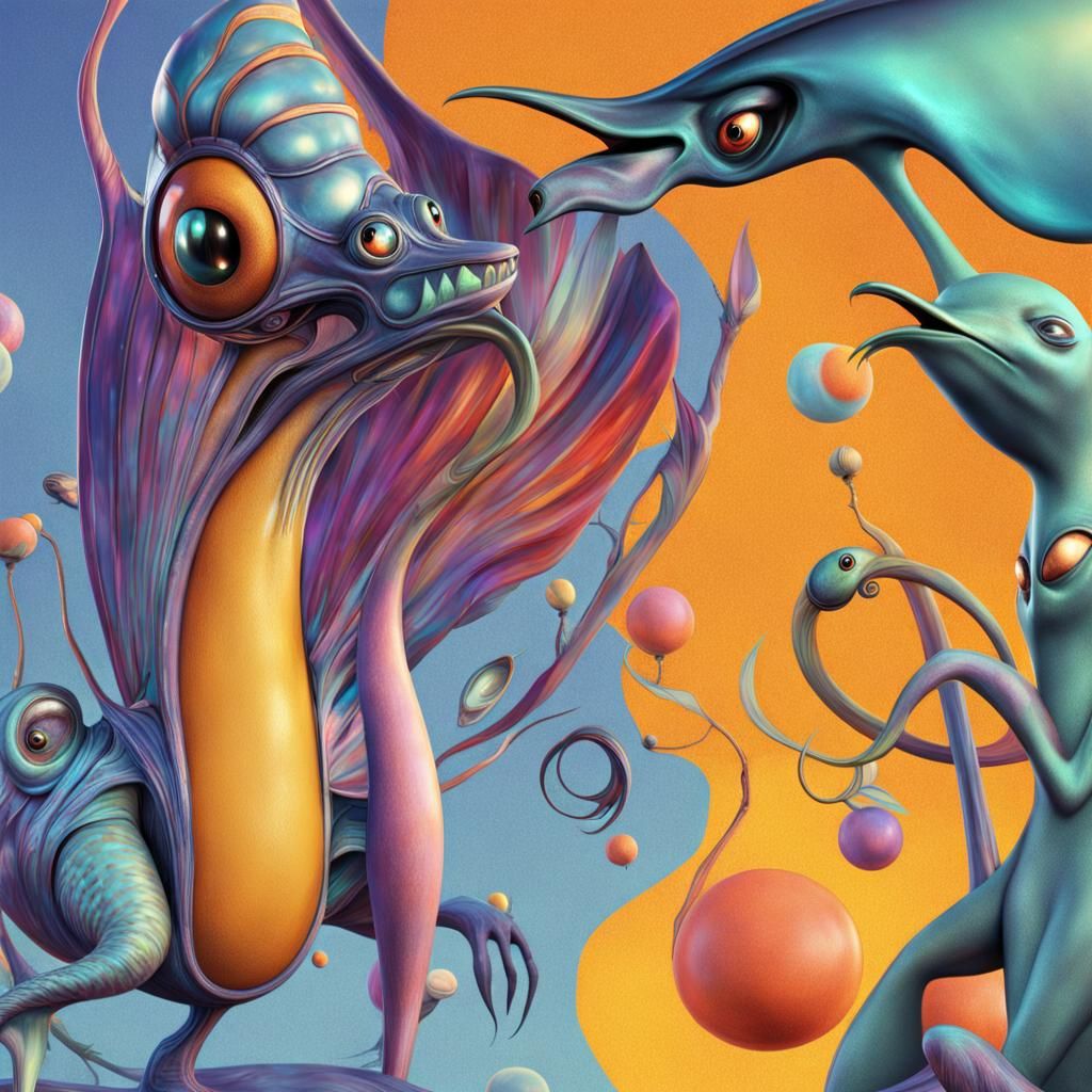 Alien Party: Cartoon Creatures in a Grotesque Style