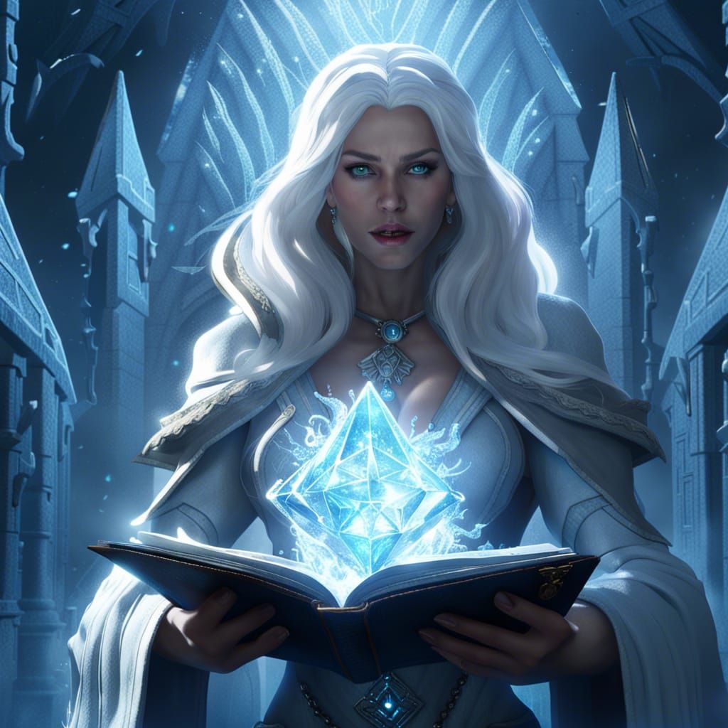 Intricate Ice Queen Emerges: Dark Fantasy Art