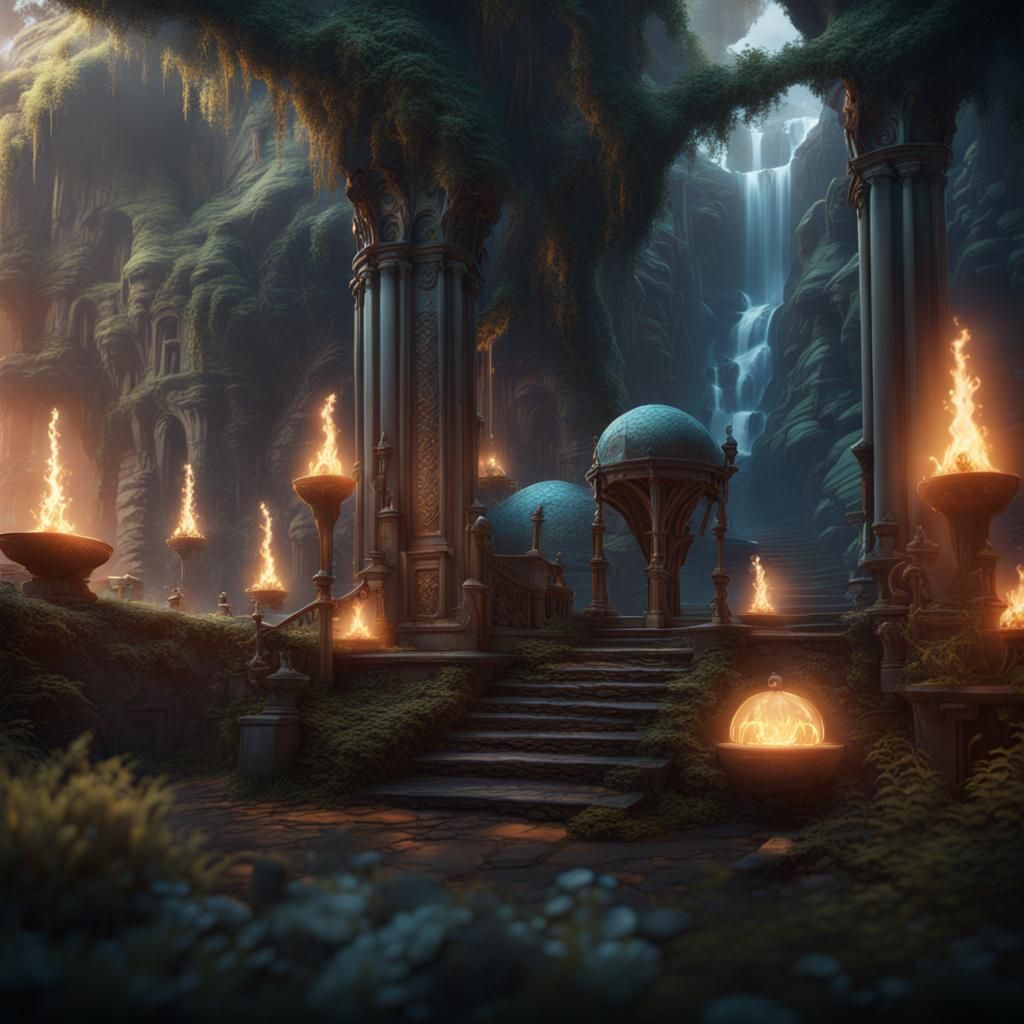 Fantastical Matte Painting in Deep Color